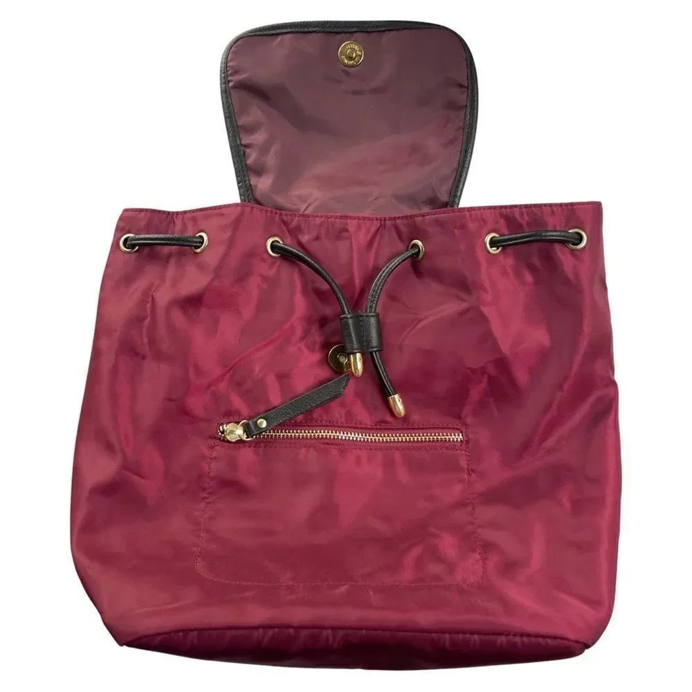 Compact Rucksack Backpack in Magenta Trimmed in Black - Picture 6 of 14